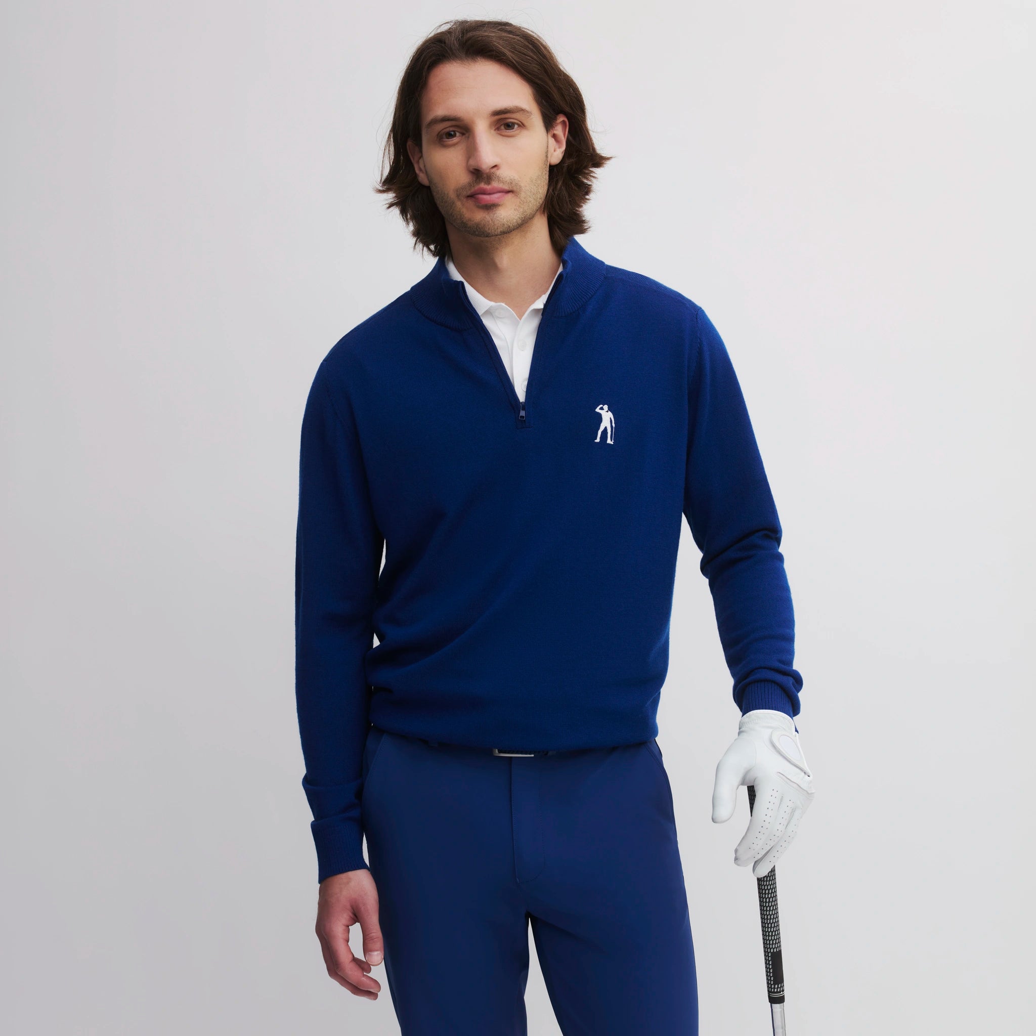 ICON WESTCHESTER MERINO QUARTER ZIP INK BLUE – Seve Collection