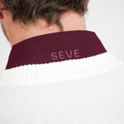 BLOCK ROUND NECK WHITE/BURGUNDY