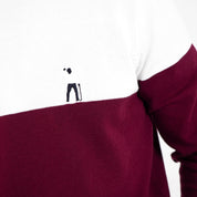 BLOCK ROUND NECK WHITE/BURGUNDY