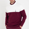 BLOCK ROUND NECK WHITE/BURGUNDY
