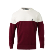 BLOCK ROUND NECK WHITE/BURGUNDY
