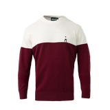 BLOCK ROUND NECK WHITE/BURGUNDY