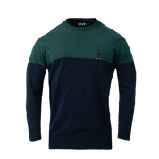 BLOCK ROUND NECK DEEP GREEN/NAVY