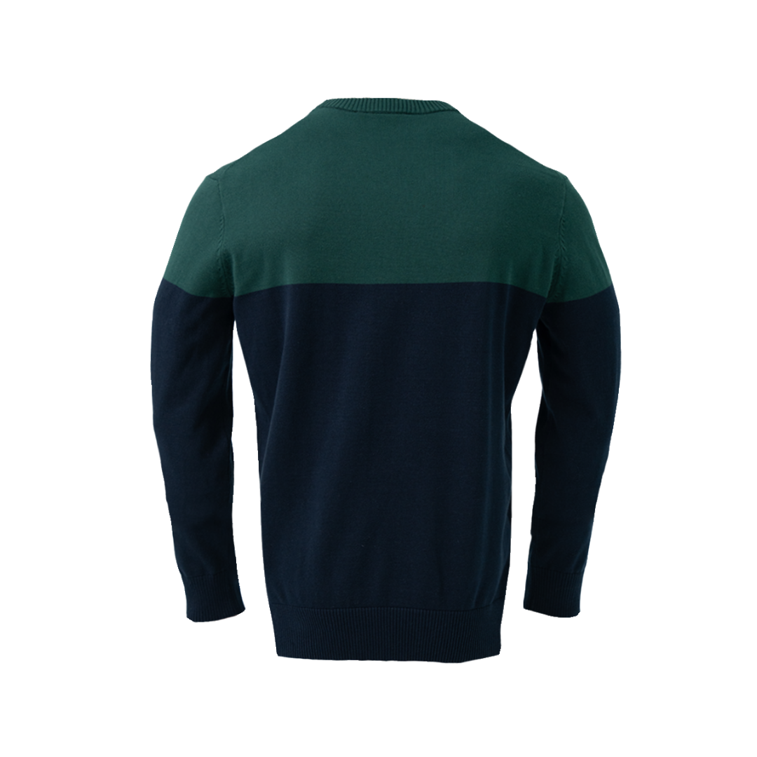 BLOCK ROUND NECK DEEP GREEN/NAVY