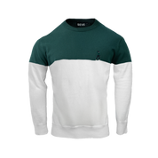 BLOCK ROUND NECK DEEP GREEN/WHITE