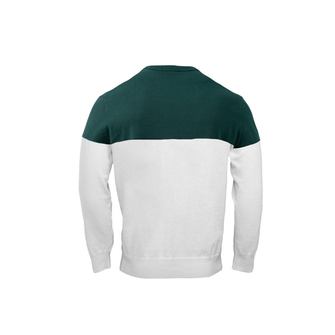 BLOCK ROUND NECK DEEP GREEN/WHITE