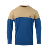 BLOCK ROUND NECK KHAKI/FUNCTIONAL BLUE