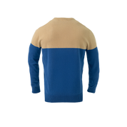 BLOCK ROUND NECK KHAKI/FUNCTIONAL BLUE