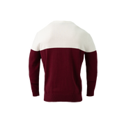 BLOCK ROUND NECK WHITE/BURGUNDY