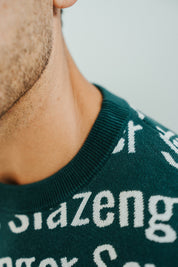 COLLAB SWEATER DEEP GREEN/OFF WHITE