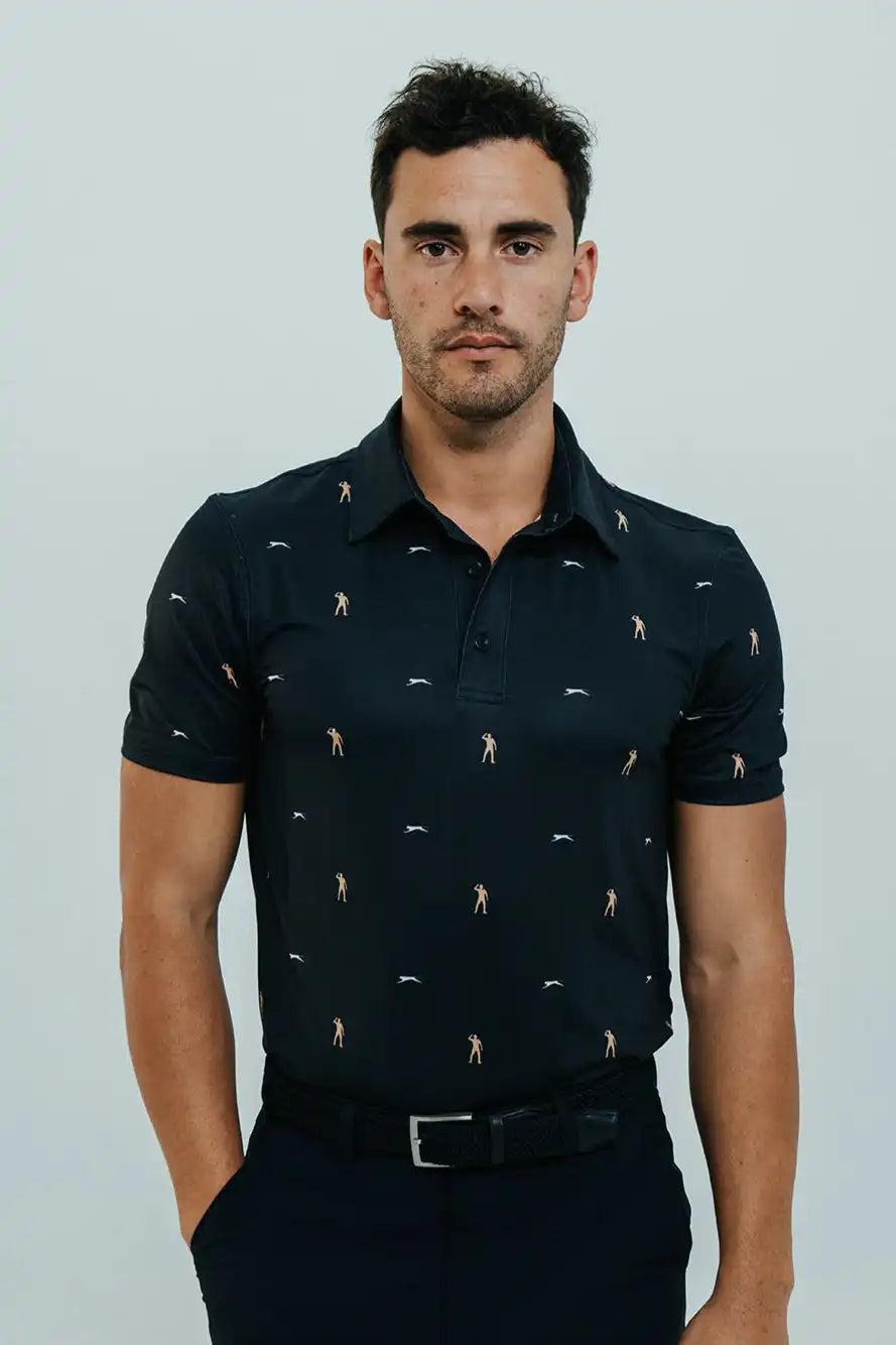 SEVE ALLOVER POLO NAVY BLUE AOP