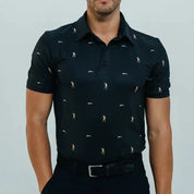 SEVE ALLOVER POLO NAVY BLUE AOP