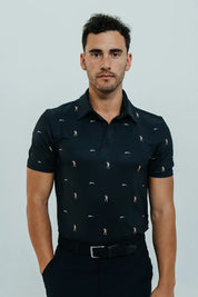 SEVE ALLOVER POLO NAVY BLUE AOP