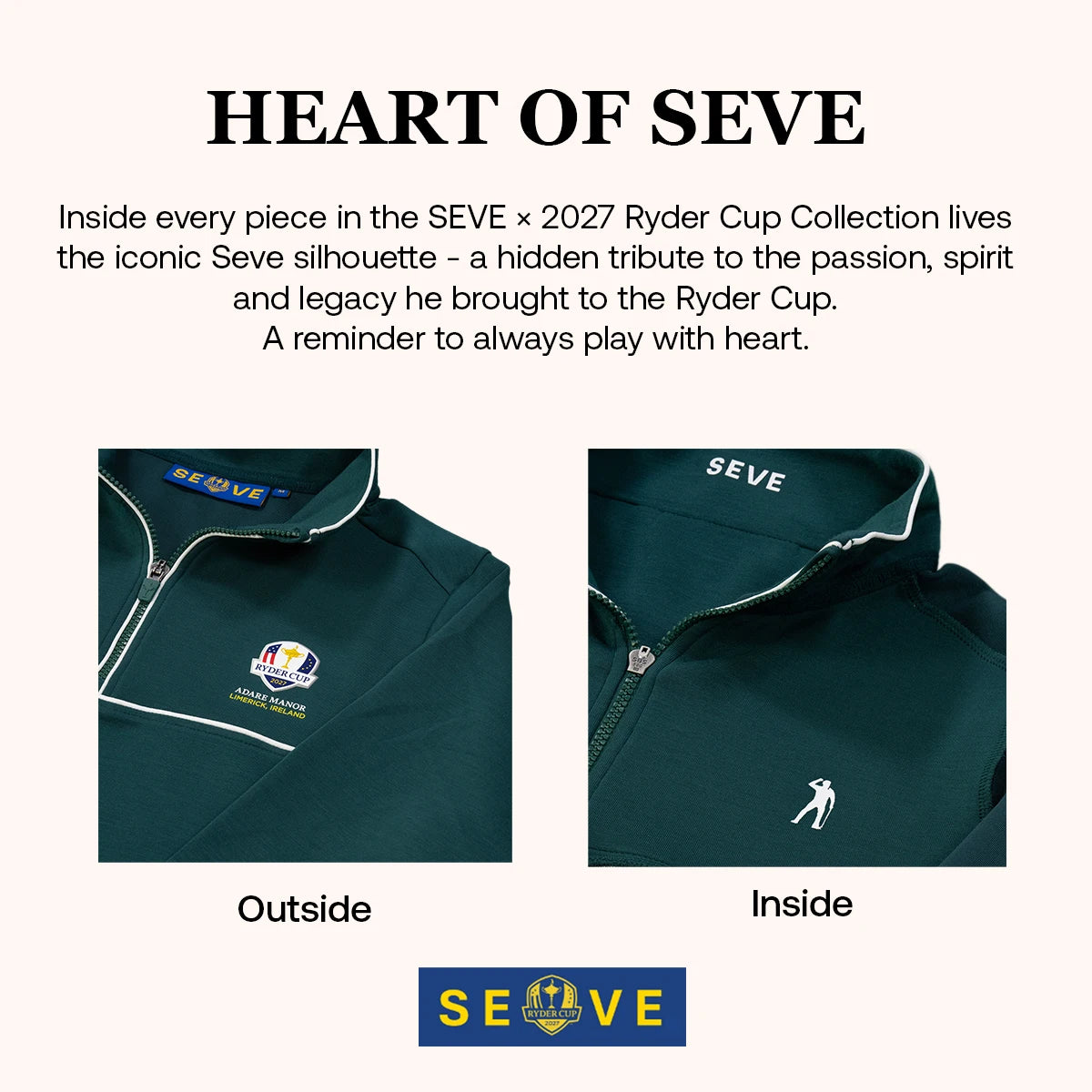 SEVE X RYDER CUP QUARTER ZIP SWEATER - DEEP GREEN
