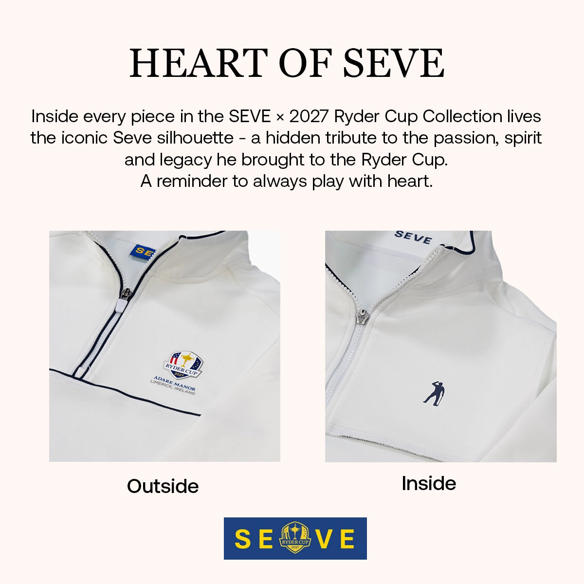 SEVE X RYDER CUP QUARTER ZIP SWEATER - WHITE