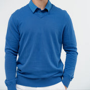 8424 KNITTED SWEATER FUNCTIONAL BLUE