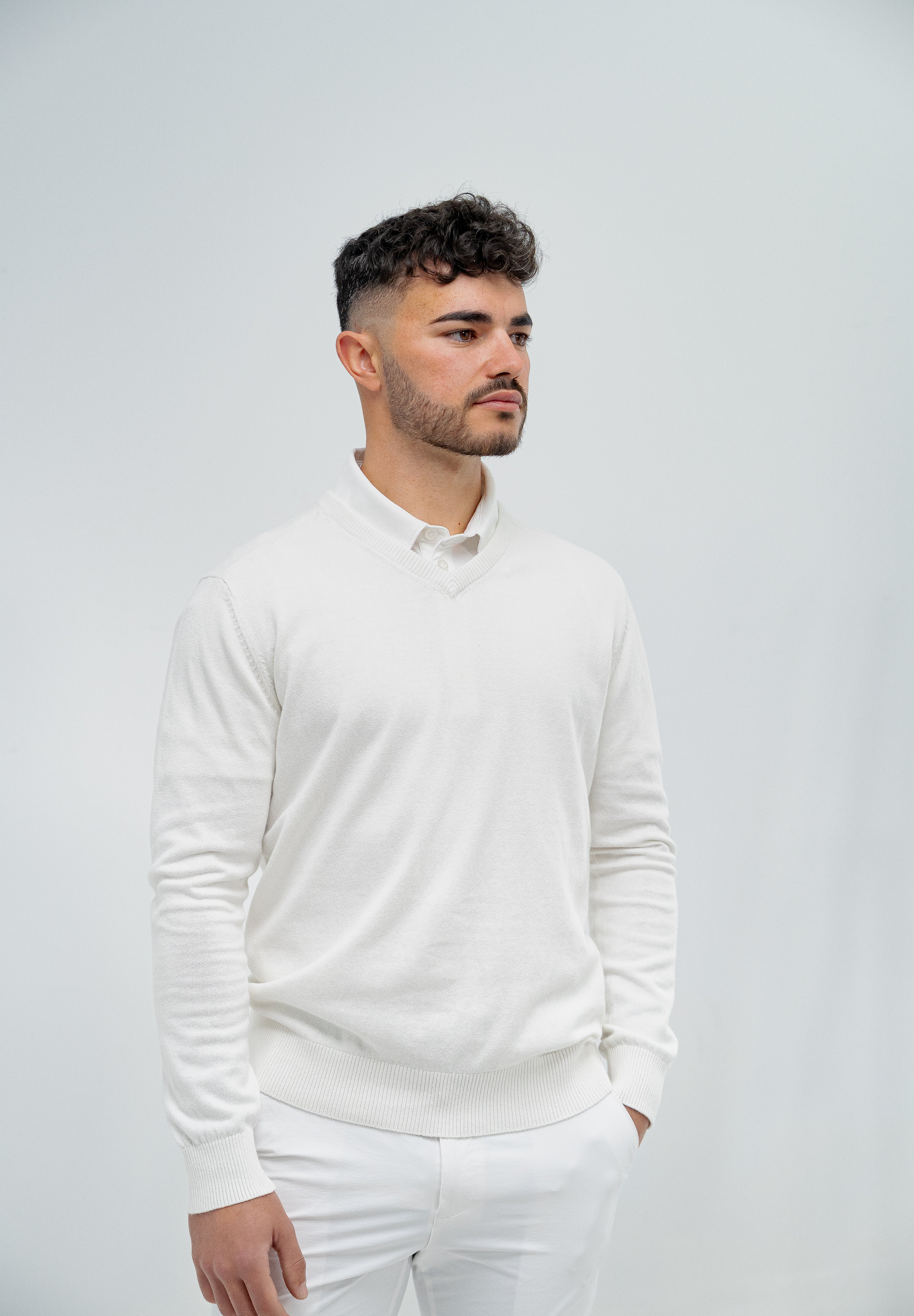 8424 KNITTED SWEATER EMERSON WHITE