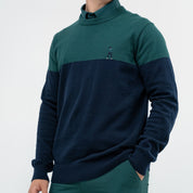 BLOCK ROUND NECK DEEP GREEN/NAVY