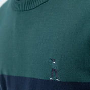 BLOCK ROUND NECK DEEP GREEN/NAVY