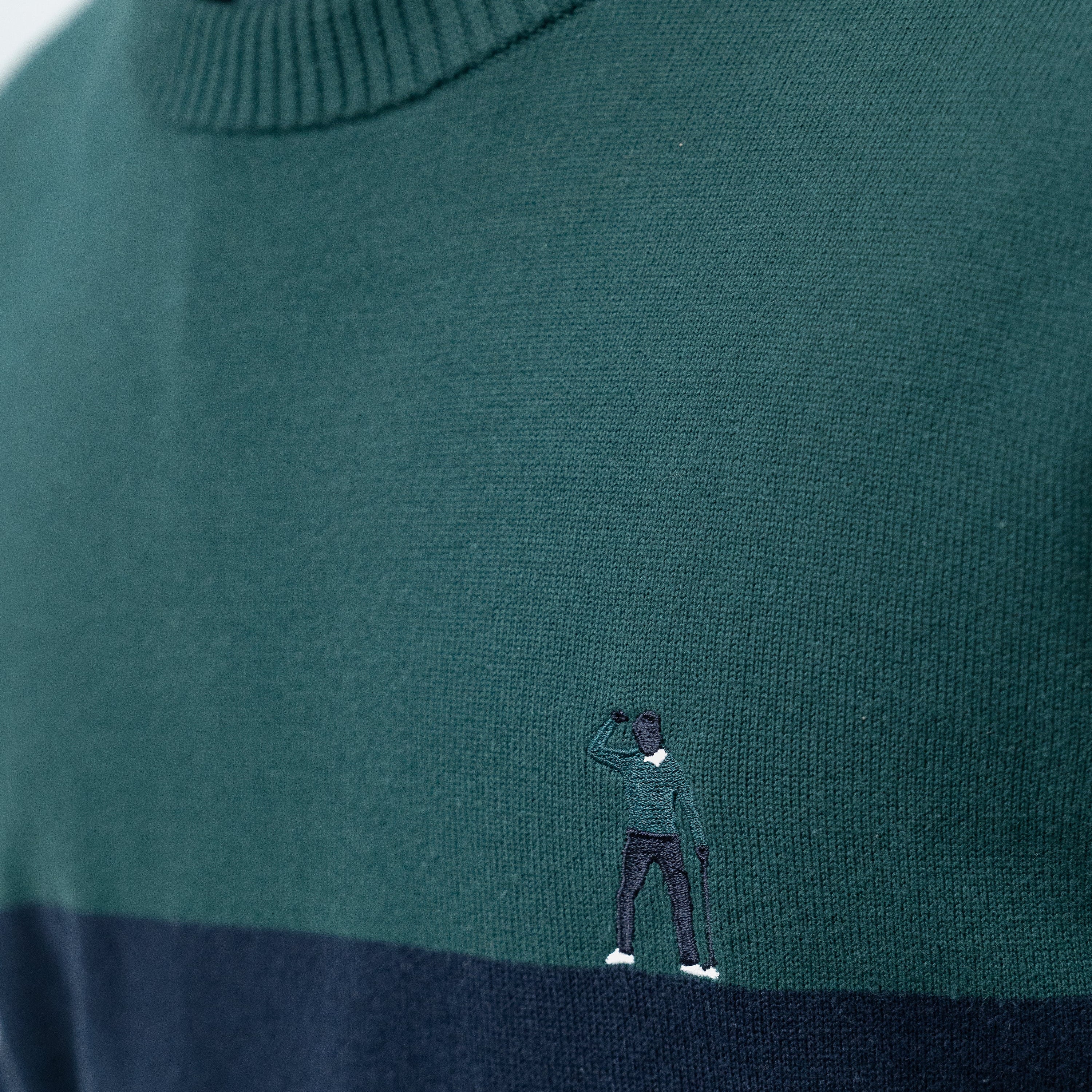 BLOCK ROUND NECK DEEP GREEN/NAVY