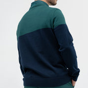 BLOCK ROUND NECK DEEP GREEN/NAVY