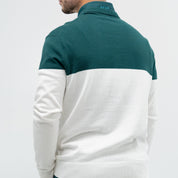 BLOCK ROUND NECK DEEP GREEN/WHITE