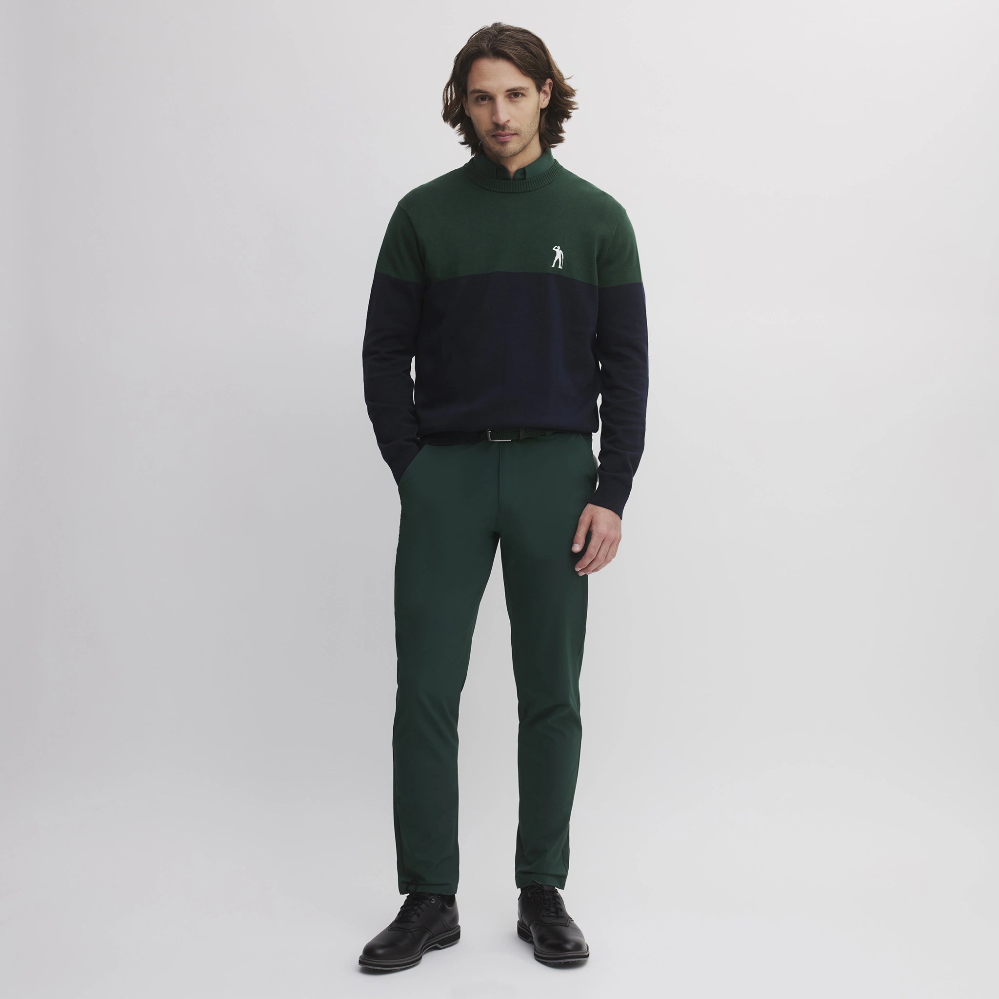 BLOCK ROUND NECK DEEP GREEN/NAVY