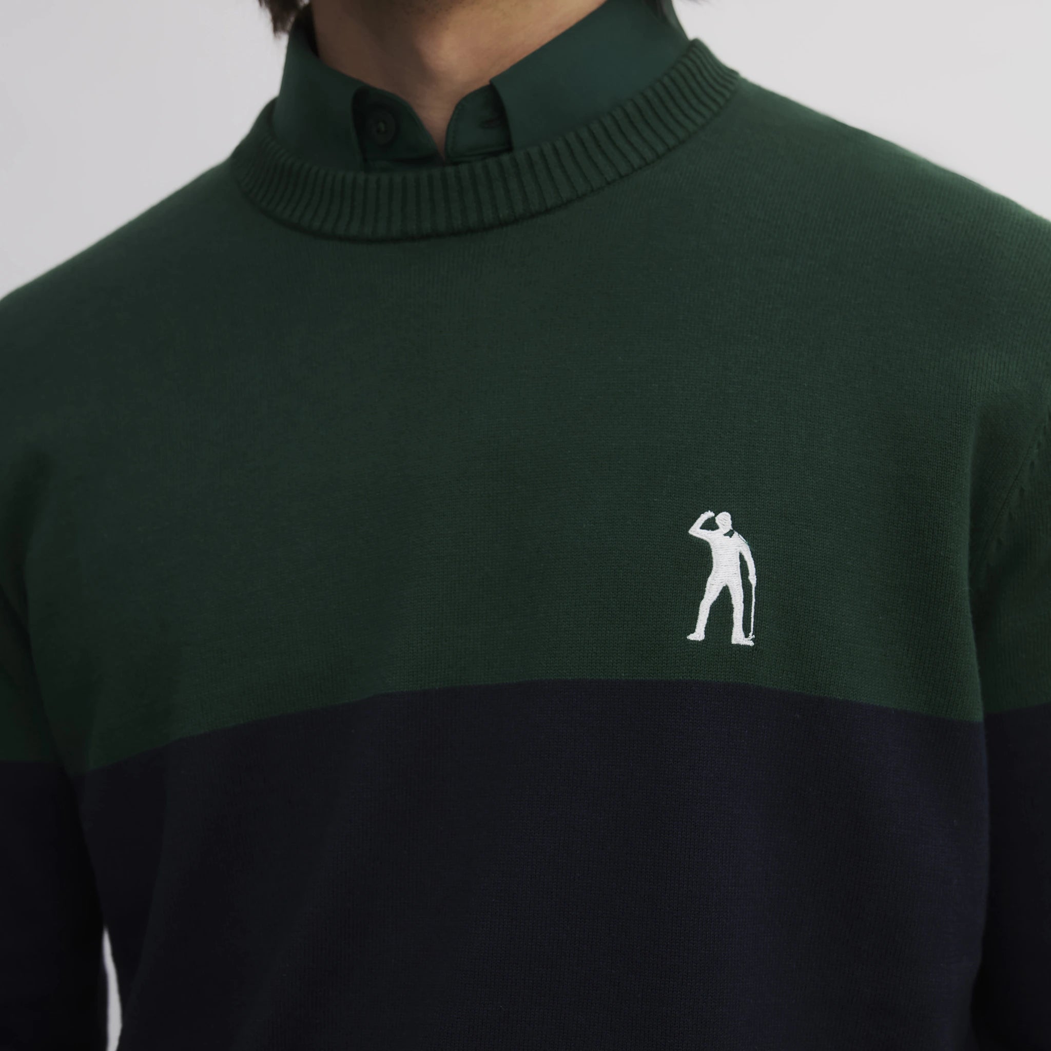 BLOCK ROUND NECK DEEP GREEN/NAVY