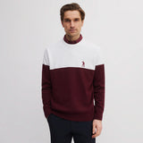 BLOCK ROUND NECK WHITE/BURGUNDY