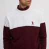 BLOCK ROUND NECK WHITE/BURGUNDY