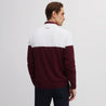 BLOCK ROUND NECK WHITE/BURGUNDY