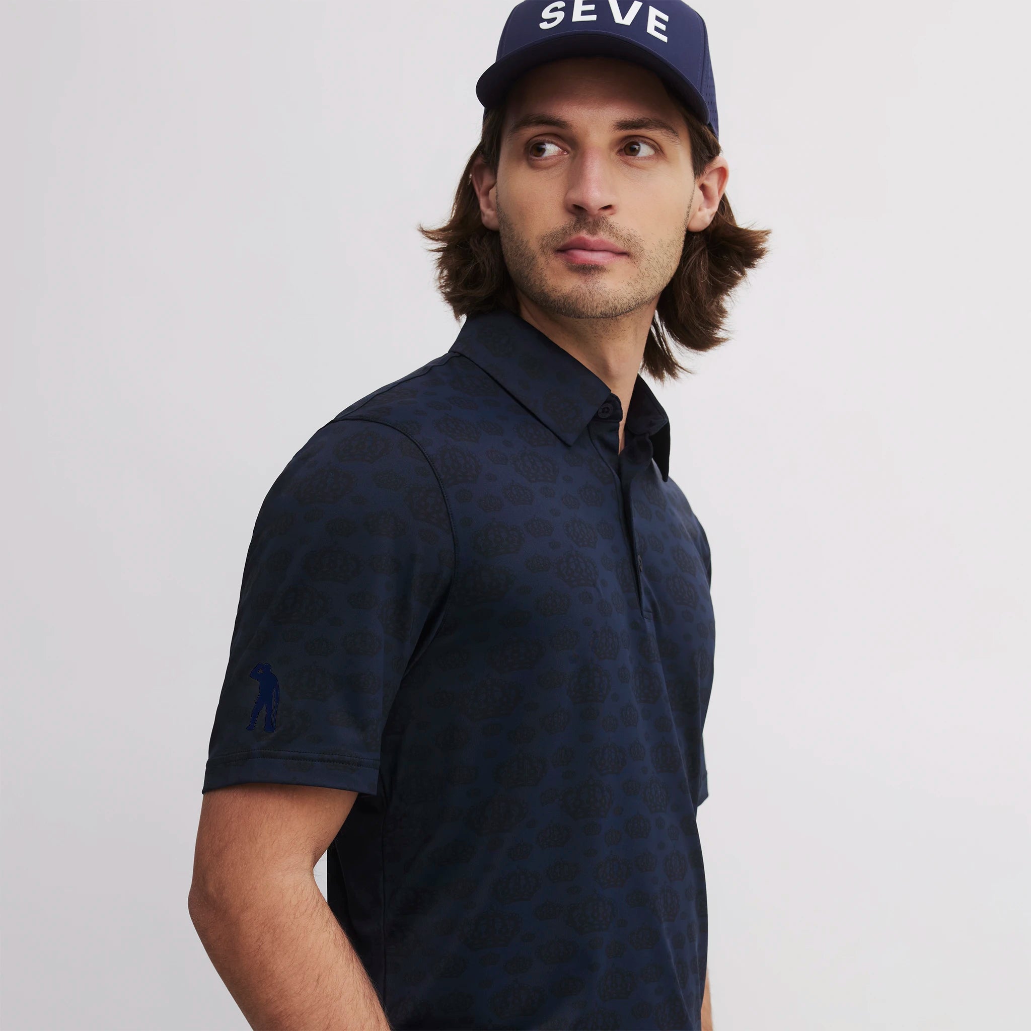 SEVE ALLOVER CROWN POLO NAVY BLUE