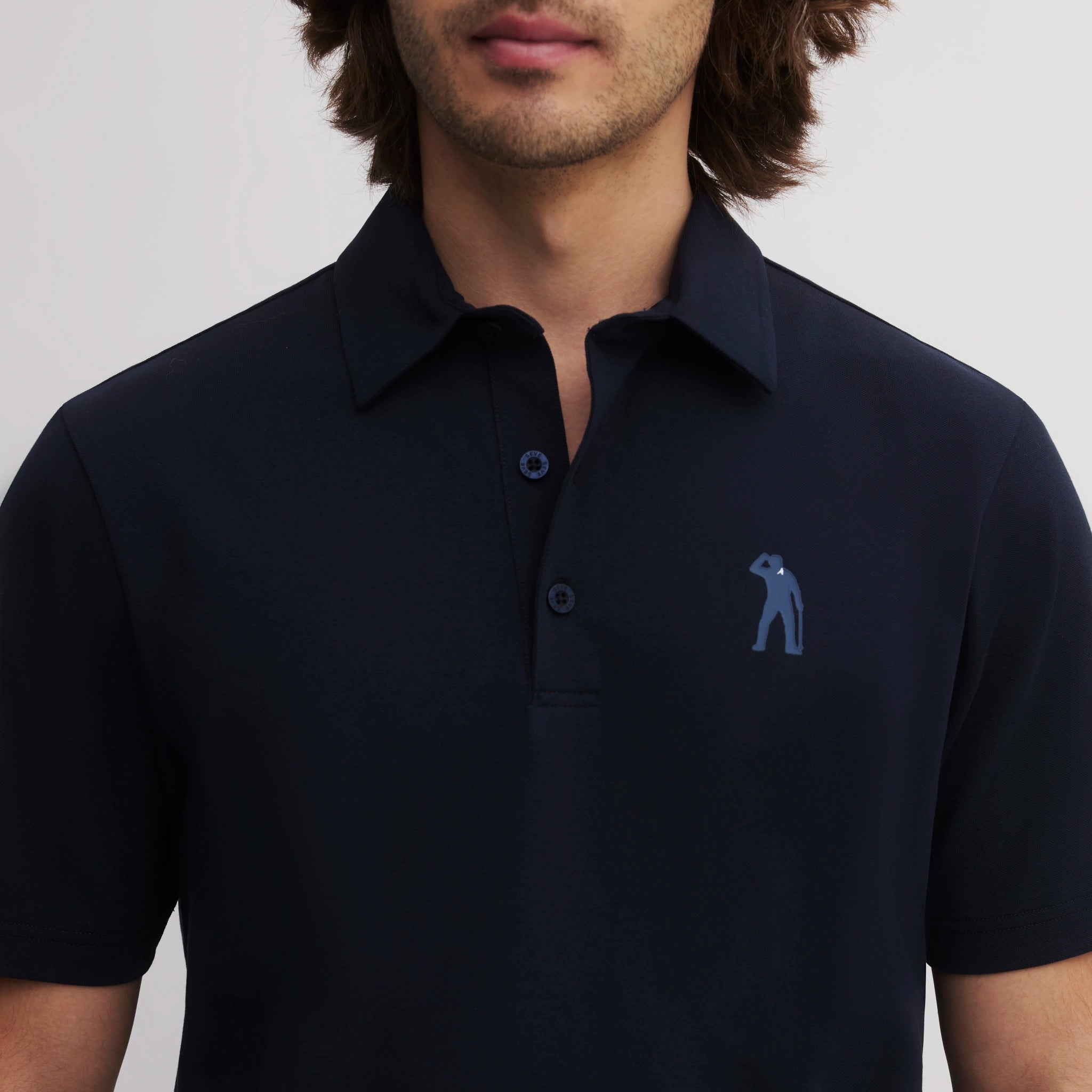 SEVE COTTON POLO NAVY BLUE