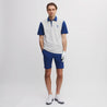 ICON BLOCK COTTON POLO ASH GREY/INK BLUE