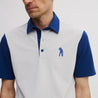 ICON BLOCK COTTON POLO ASH GREY/INK BLUE