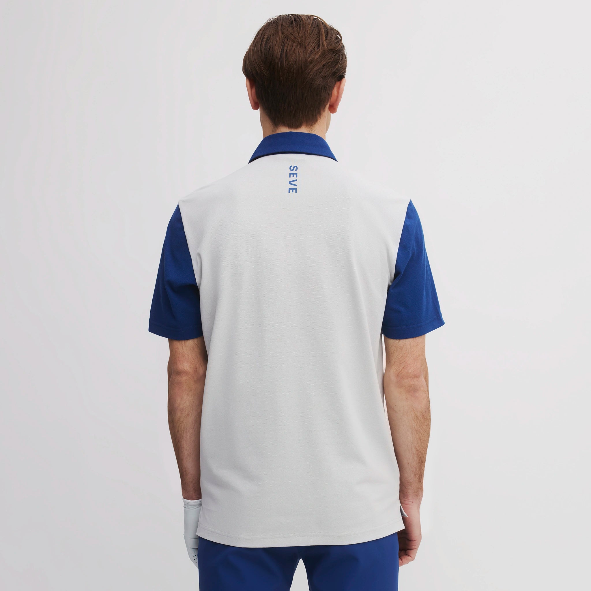 ICON BLOCK COTTON POLO ASH GREY/INK BLUE