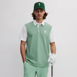 ICON BLOCK COTTON POLO FROSTY GREEN/EGG WHITE