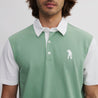 ICON BLOCK COTTON POLO FROSTY GREEN/EGG WHITE