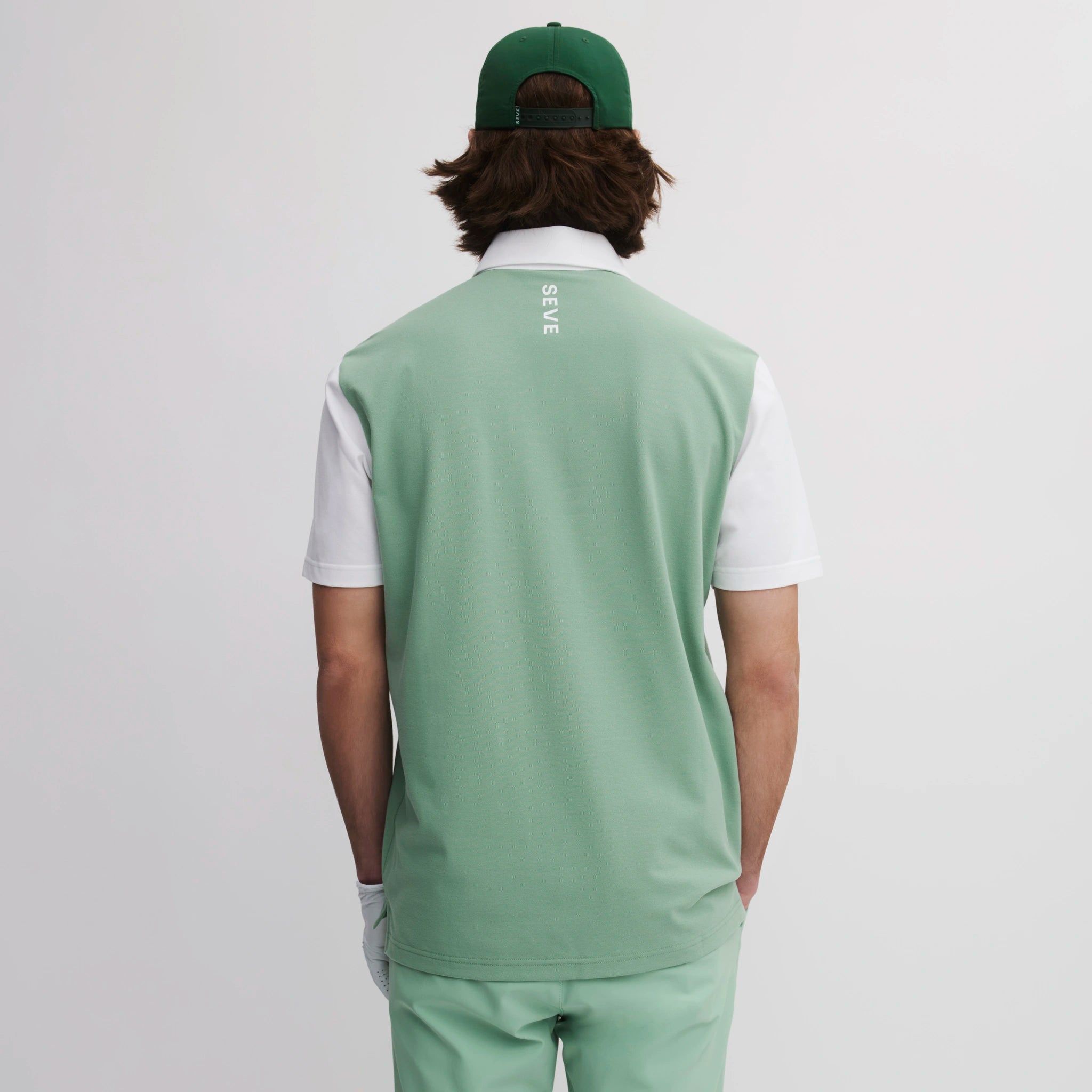 ICON BLOCK COTTON POLO FROSTY GREEN/EGG WHITE