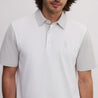 ICON BLOCK COTTON POLO EGG WHITE/ASH GREY