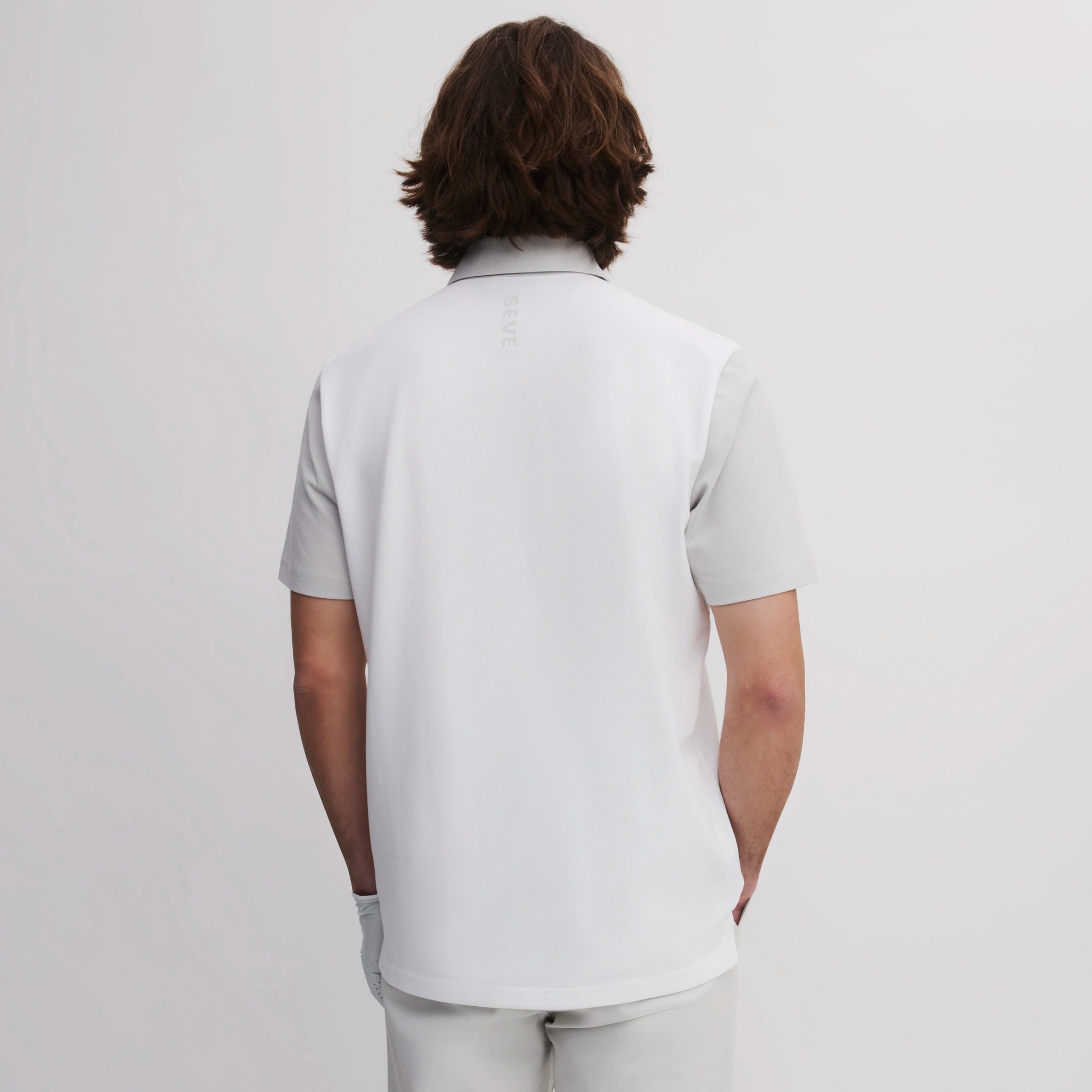ICON BLOCK COTTON POLO EGG WHITE/ASH GREY