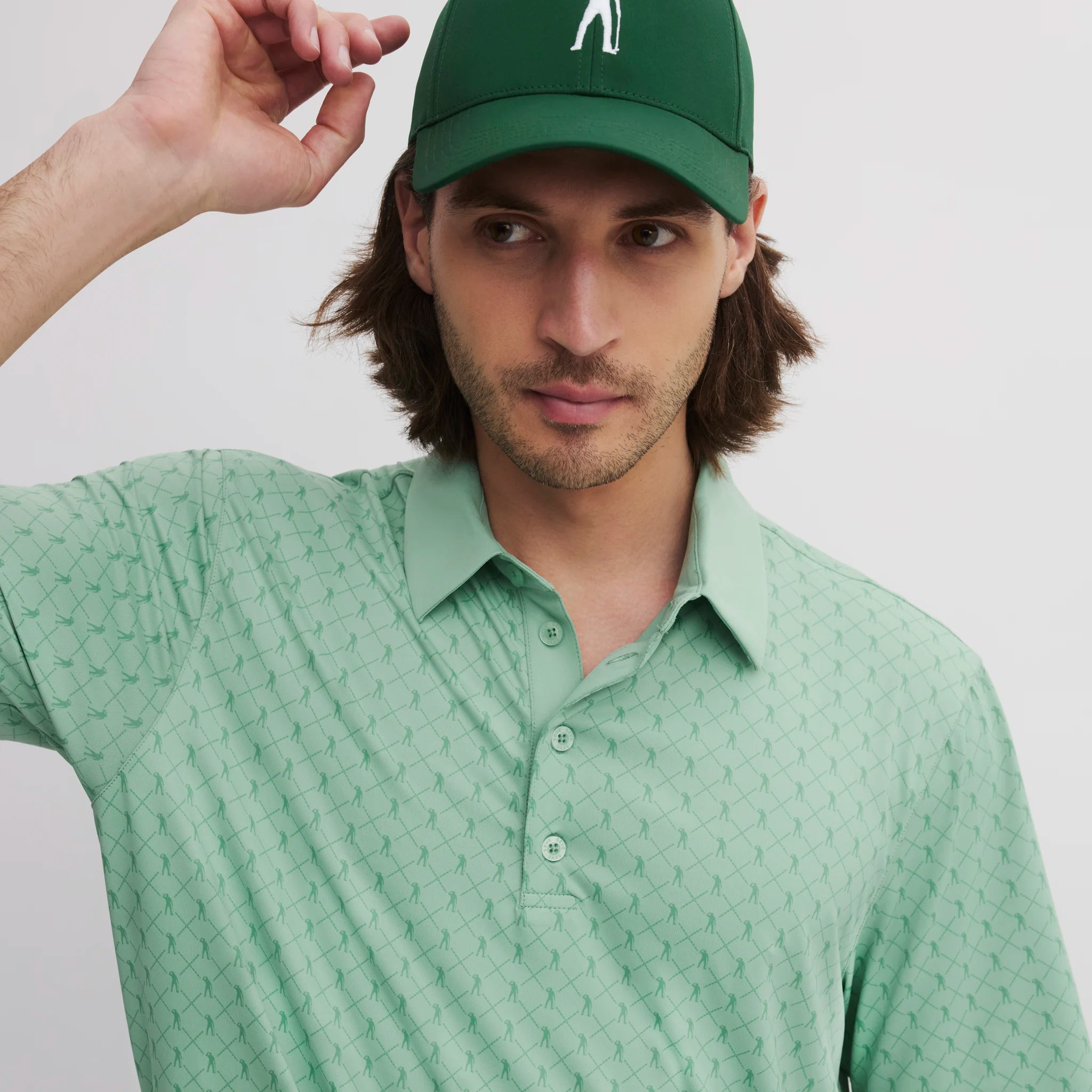 ICON ALLOVER POLO FROSTY GREEN