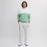 ICON BLOCK ROUND NECK SWEATER FROSTY GREEN/EGG WHITE
