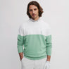 ICON BLOCK ROUND NECK SWEATER FROSTY GREEN/EGG WHITE