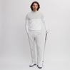 ICON BLOCK ROUND NECK SWEATER EGG WHITE/ASH GREY