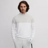 ICON BLOCK ROUND NECK SWEATER EGG WHITE/ASH GREY