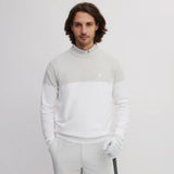 ICON BLOCK ROUND NECK SWEATER EGG WHITE/ASH GREY