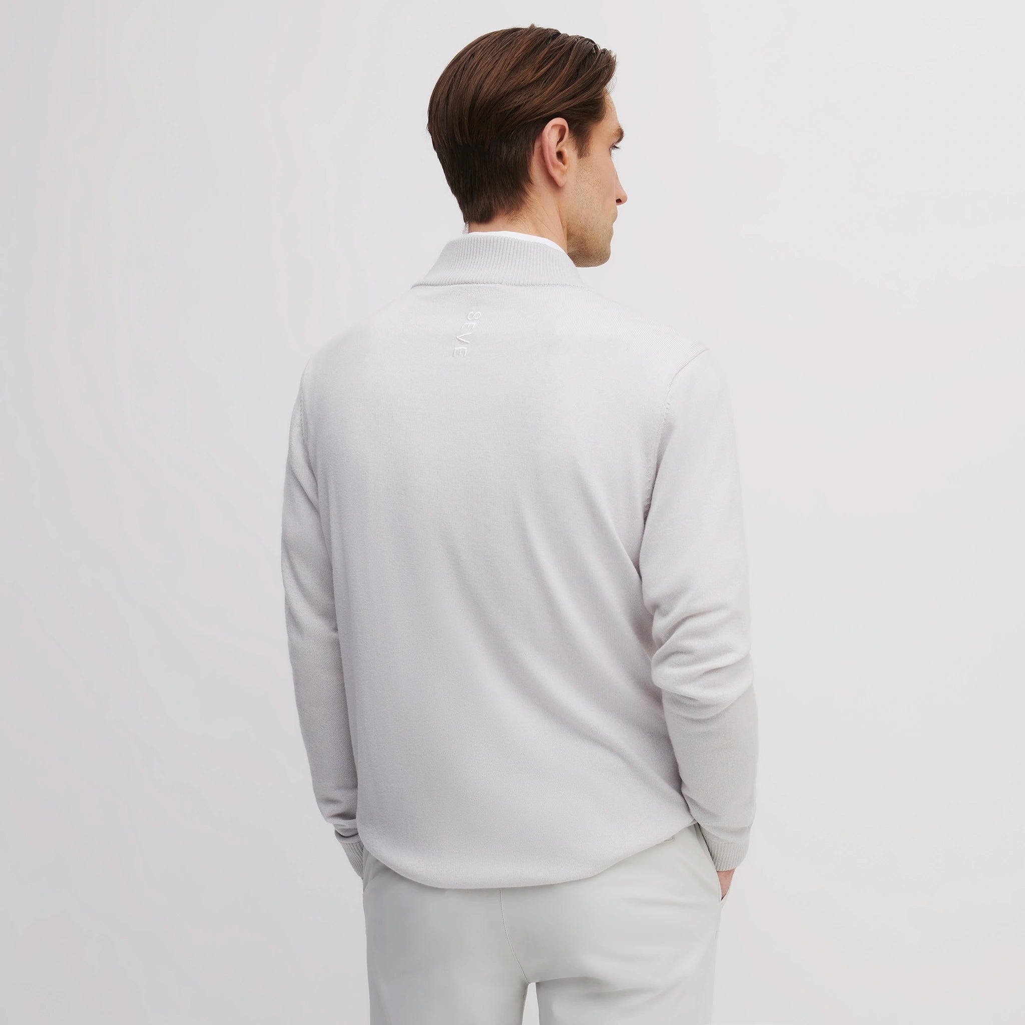 ICON WESTCHESTER MERINO QUARTER ZIP ASH GREY