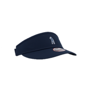 A navy blue SEVE TOUR visor with an adjustable classic buckle closure at the back and embroidered SEVE logo lettering at the front.