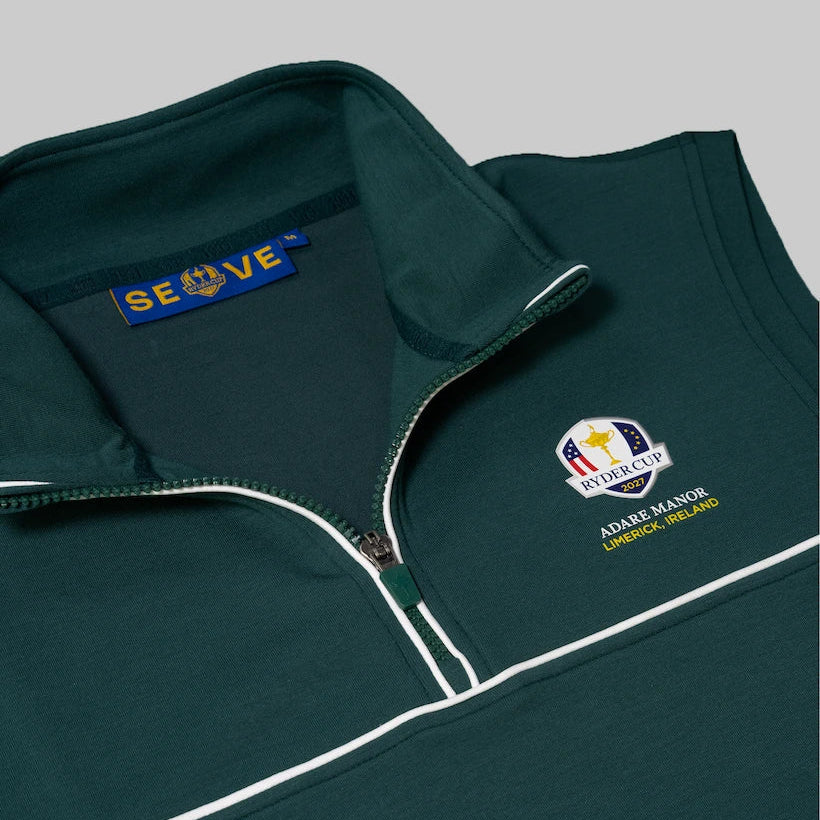 SEVE X RYDER CUP QUARTER ZIP VEST - DEEP GREEN